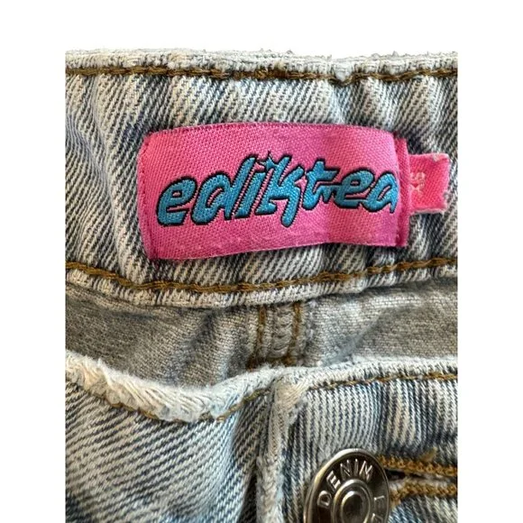 Edikted Light Wash Denim Jeans Womens Size S Casual Straight Leg Blue - Picture 3 of 5